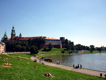 widok na wzgórze Wawelskie